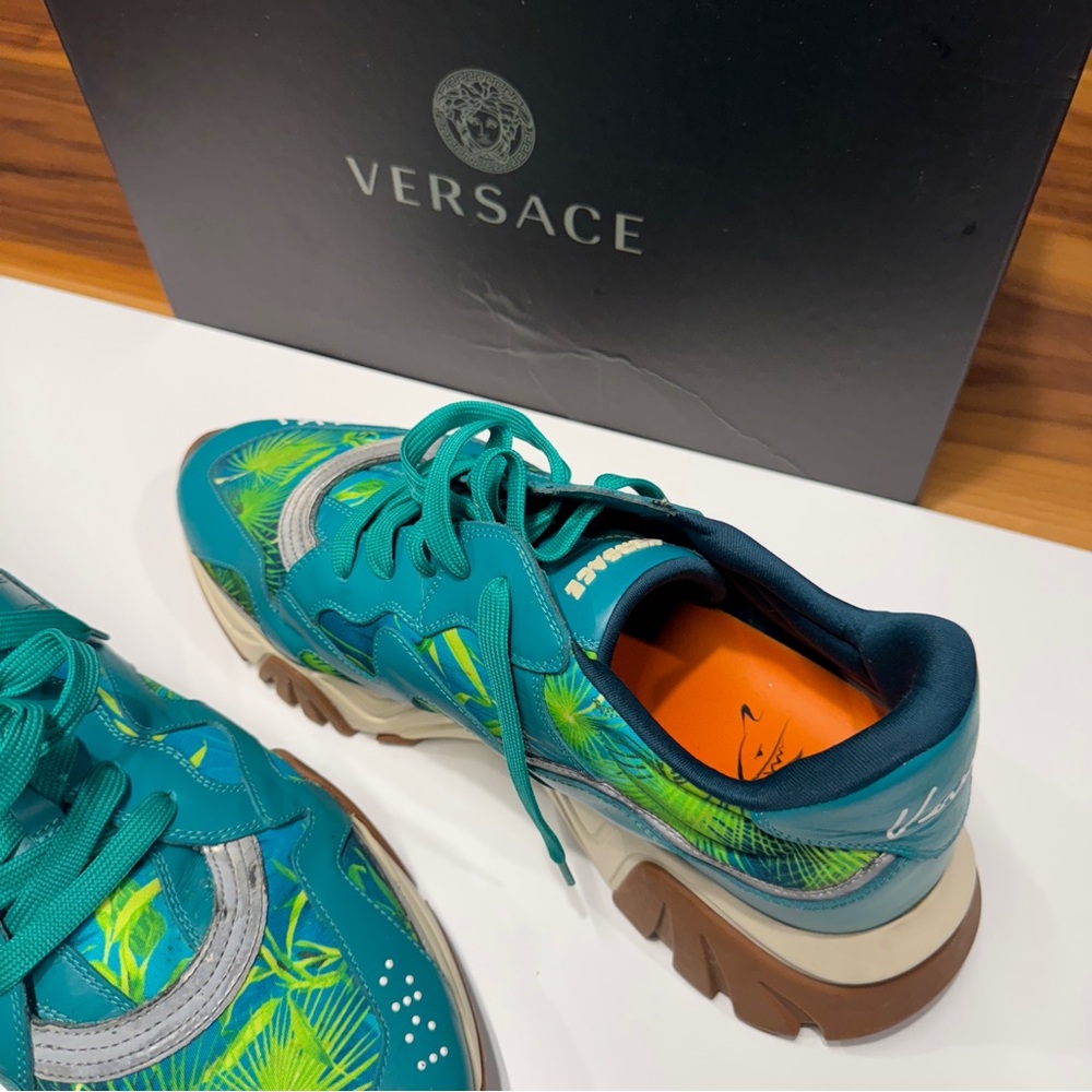 Versace Teal and Green Sneakers - Picture 5 of 9